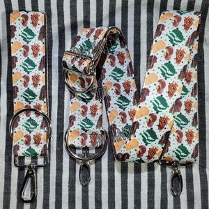 Adjustable Crossbody Strap And Fob with Colorful Girl Scouts Cookies Pattern NWT